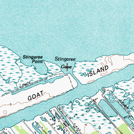 Topographic Map of Stingaree Cove, TX