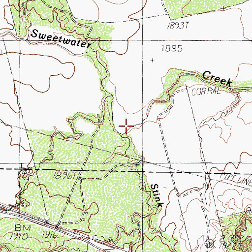 Topographic Map of Stink Creek, TX