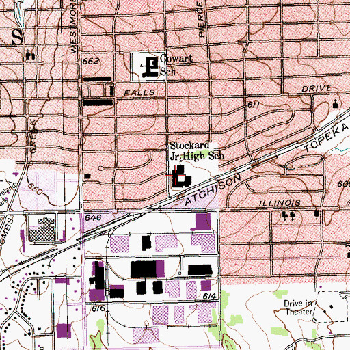 Topographic Map of Stockard Junior High School, TX