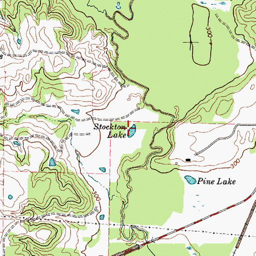 Topographic Map of Stockton Lake, TX
