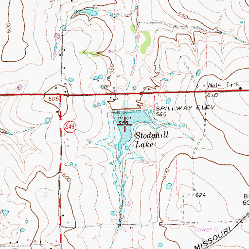 Topographic Map of Stodghill Lake, TX