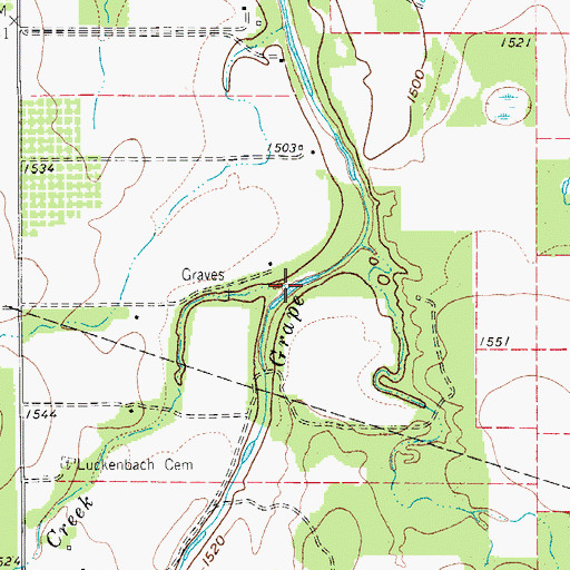Topographic Map of Stolles Creek, TX