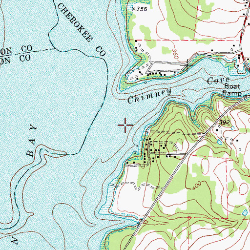Topographic Map of Stone Chimney Creek, TX