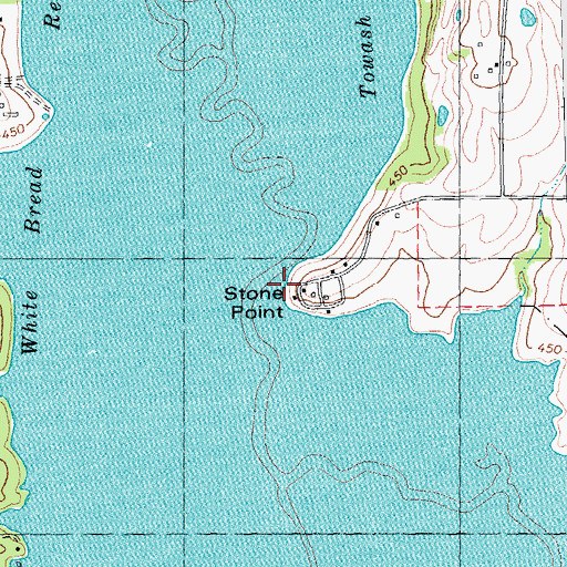 Topographic Map of Stone Point, TX