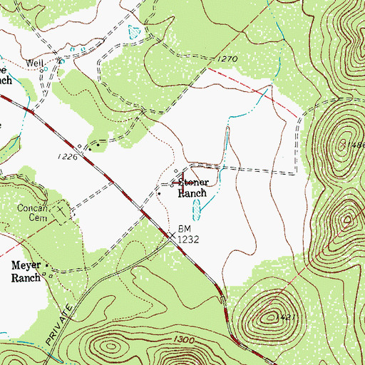 Topographic Map of Stoner Ranch, TX