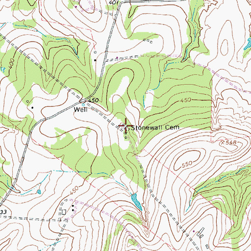 Topographic Map of Stonewall Cemetery, TX