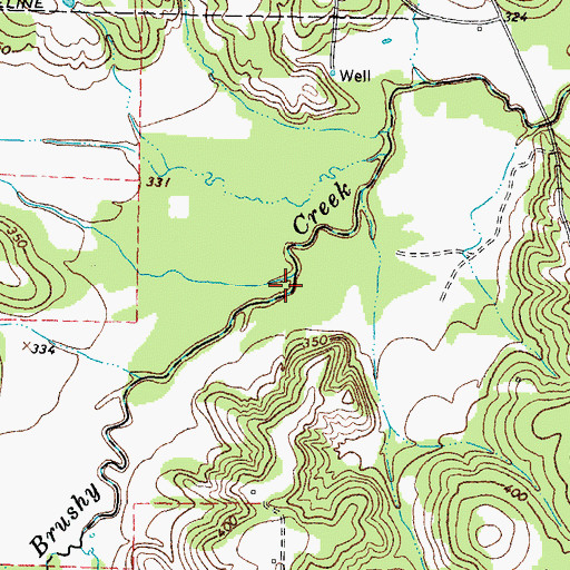 Topographic Map of Stouts Creek, TX