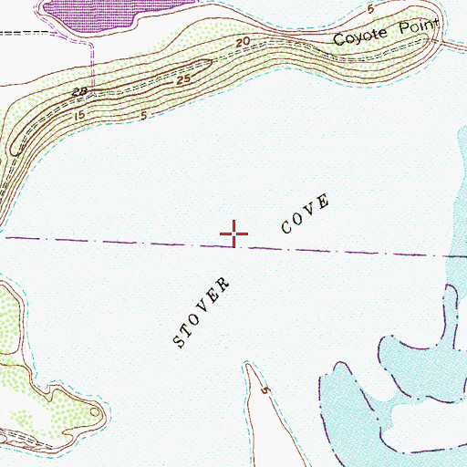 Topographic Map of Stover Cove, TX