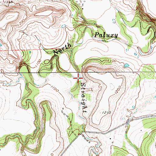 Topographic Map of Straight Creek, TX