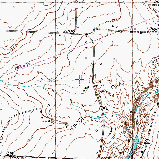 Topographic Map of Strain Pool Oil Field, TX