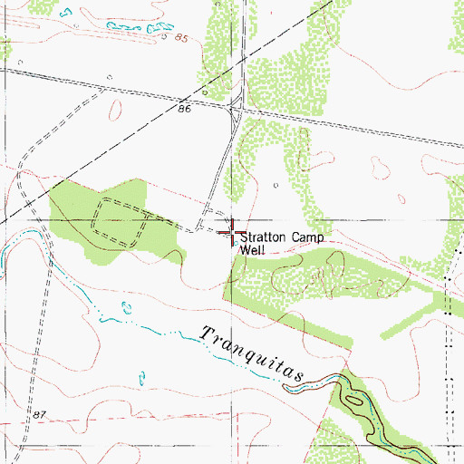 Topographic Map of Stratton Camp Well, TX