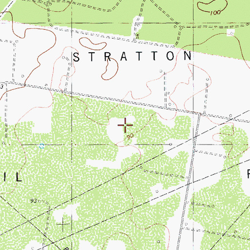 Topographic Map of Stratton Oil Field, TX