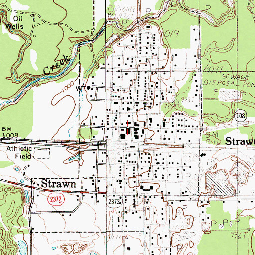 Topographic Map of Strawn, TX