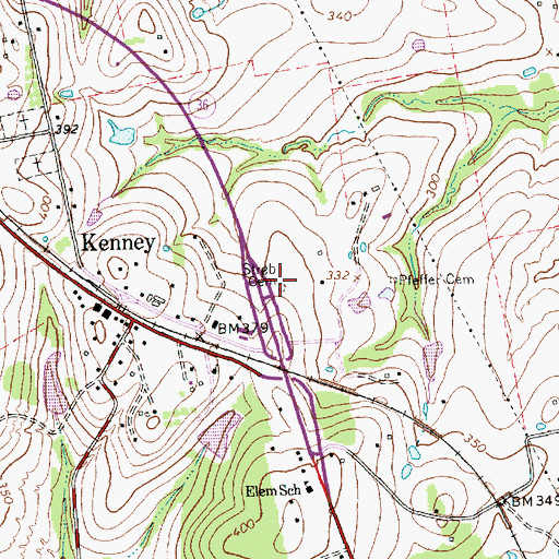 Topographic Map of Pfeffer Cemetery Number 3, TX