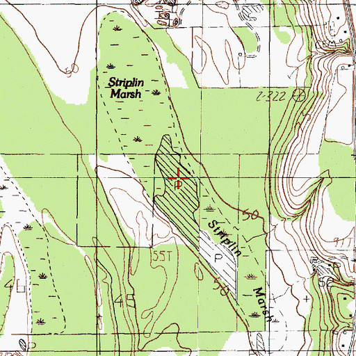 Topographic Map of Striplin Marsh, TX