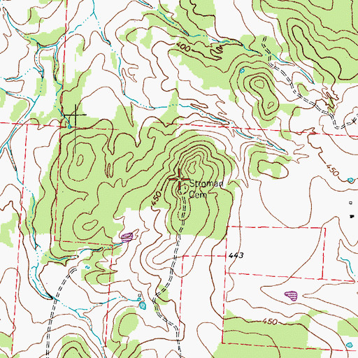 Topographic Map of Stroman Cemetery, TX