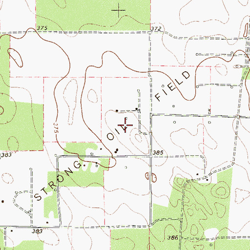 Topographic Map of Strong Oil Field, TX