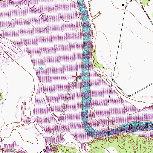 Topographic Map of Strouds Creek, TX