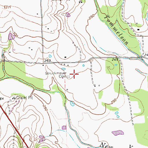 Topographic Map of Struckmeyer Cemetery, TX