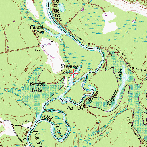 Topographic Map of Stumpy Lake, TX