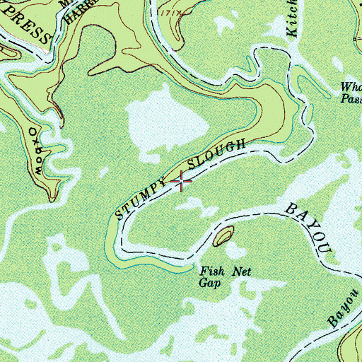Topographic Map of Stumpy Slough, TX