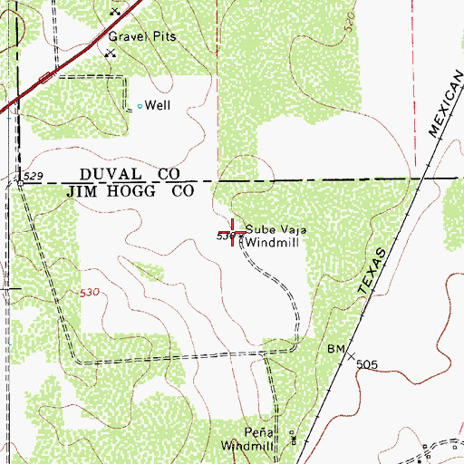Topographic Map of Sube Vaja Windmill, TX