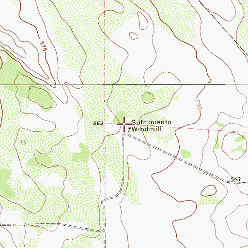 Topographic Map of Sufrimiento Windmill, TX