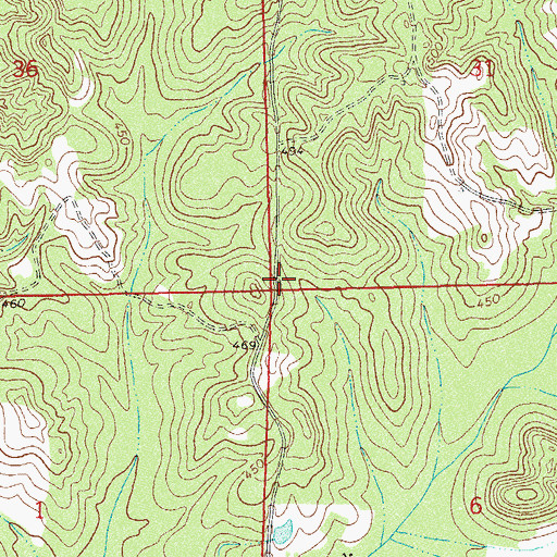 Topographic Map of McClains School, AL