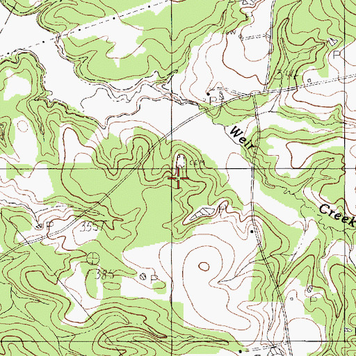 Topographic Map of Sugar Hill Cemetery, TX