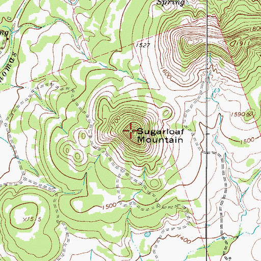 Topographic Map of Sugarloaf Mountain, TX