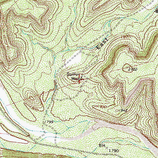 Topographic Map of Sulfur Well, TX