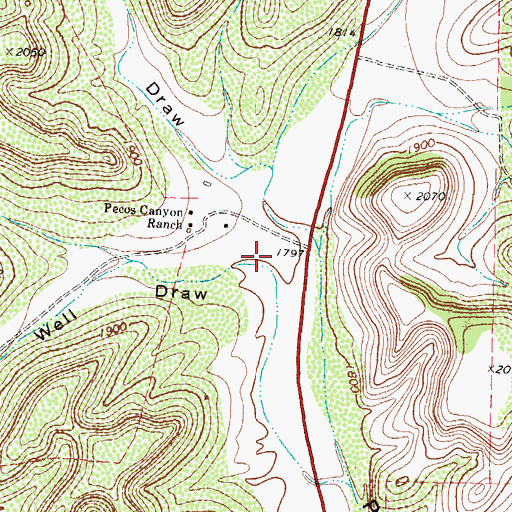 Topographic Map of Sulfur Well Draw, TX
