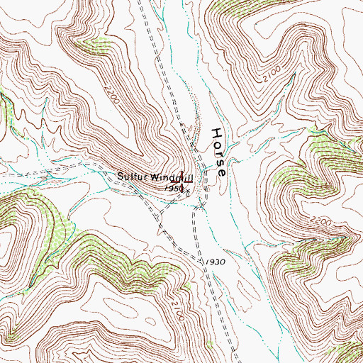 Topographic Map of Sulfur Windmill, TX