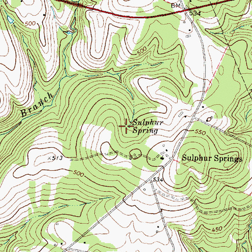 Topographic Map of Sulphur Spring, TX