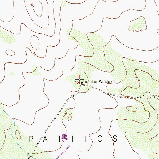 Topographic Map of Sulphur Windmill, TX