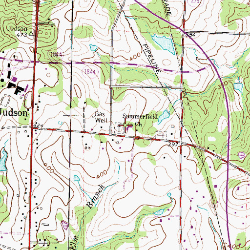 Topographic Map of Summerfield Church, TX