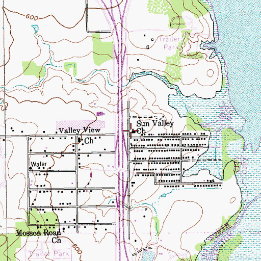 Topographic Map of Sun Valley Church, TX