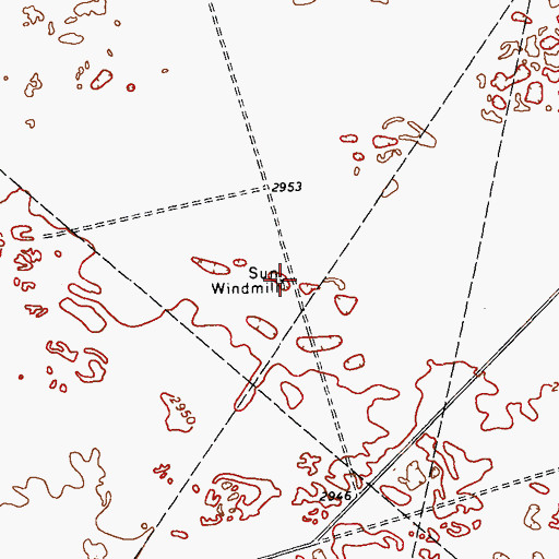 Topographic Map of Sun Windmill, TX