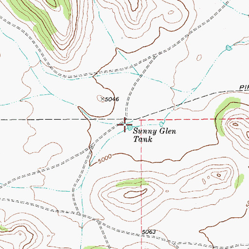 Topographic Map of Sunny Glen Tank, TX