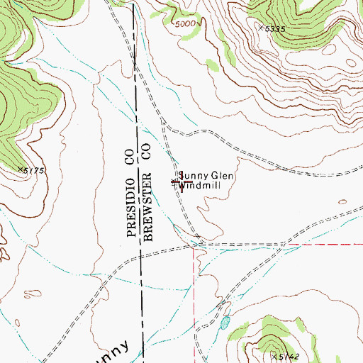 Topographic Map of Sunny Glen Windmill, TX