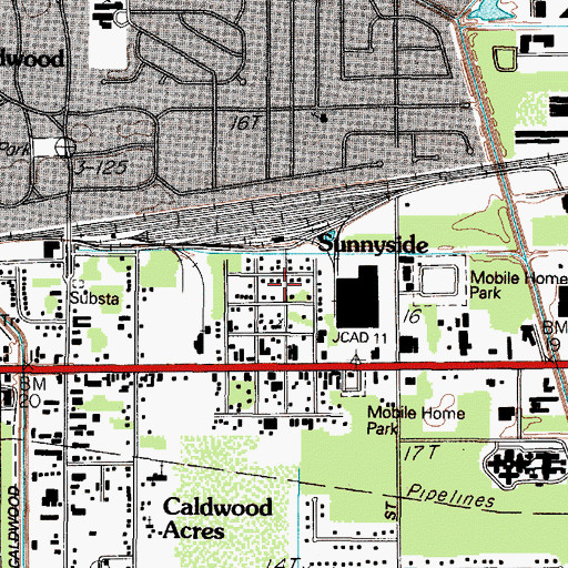 Topographic Map of Sunnyside, TX