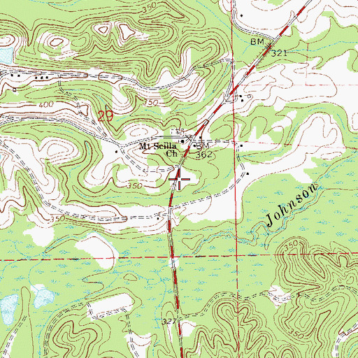 Topographic Map of Mount Scilla School, AL
