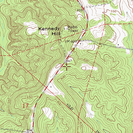 Topographic Map of Nebo School (historical), AL