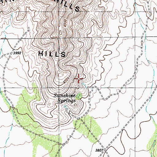 Topographic Map of Sunshine Springs, TX