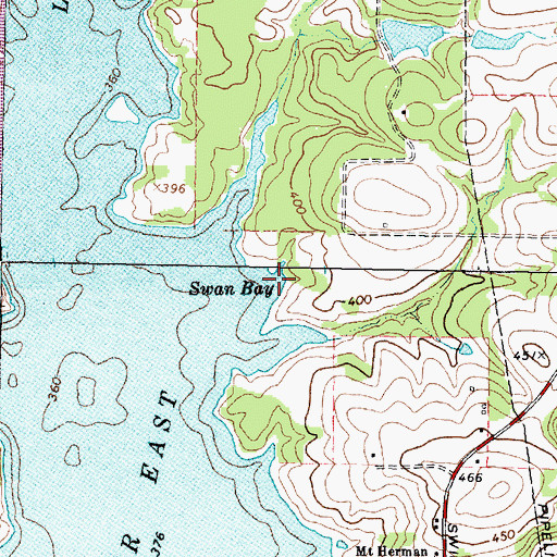 Topographic Map of Swan Bay, TX