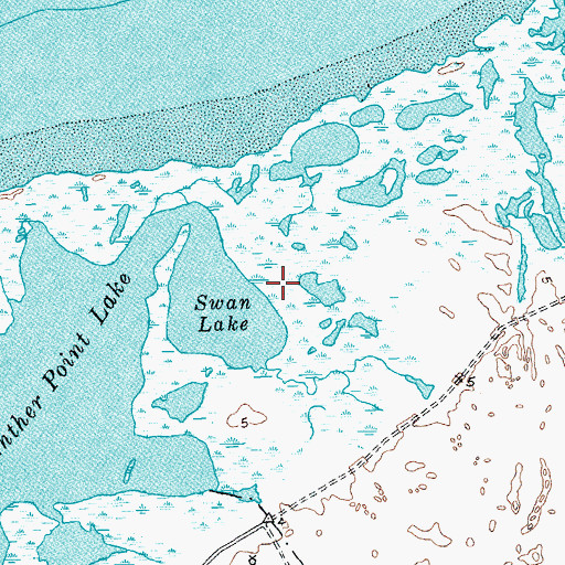 Topographic Map of Swan Lake, TX