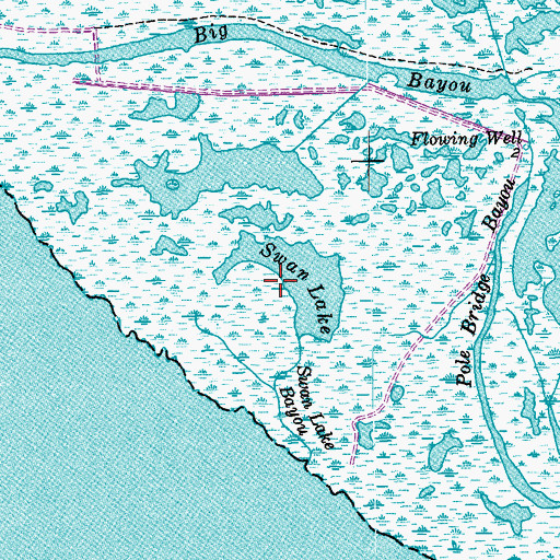 Topographic Map of Swan Lake, TX