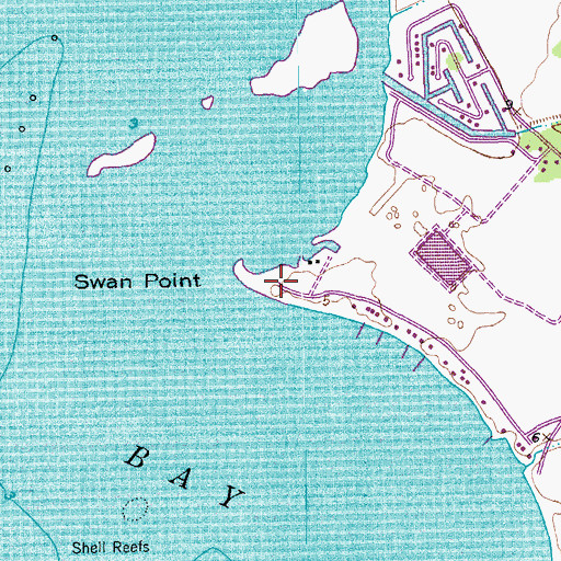Topographic Map of Swan Point, TX