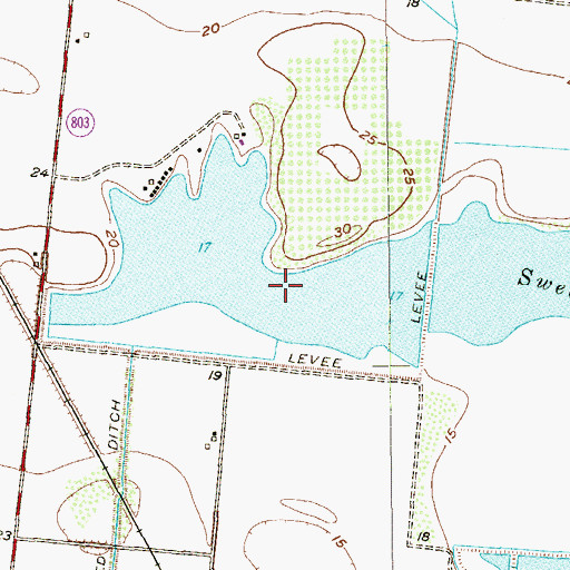 Topographic Map of Sweeney Lake, TX