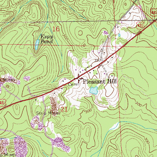 Topographic Map of Pleasant Hill Baptist Church, AL